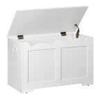 Hzuaneri Storage Bench, 40 x 76 x 48 cm, White – Bench with Storage and 2 Sturdy Hinges; Storage Unit for Hallway, Bedroom, Living Room SB04403X