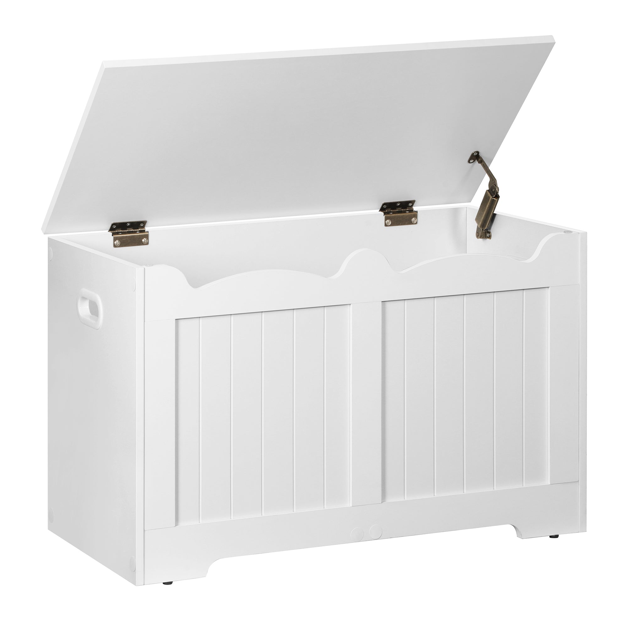 Hzuaneri Storage Bench, 40 x 76 x 48 cm, White – Bench with Storage and 2 Sturdy Hinges; Storage Unit for Hallway, Bedroom, Living Room SB04403X