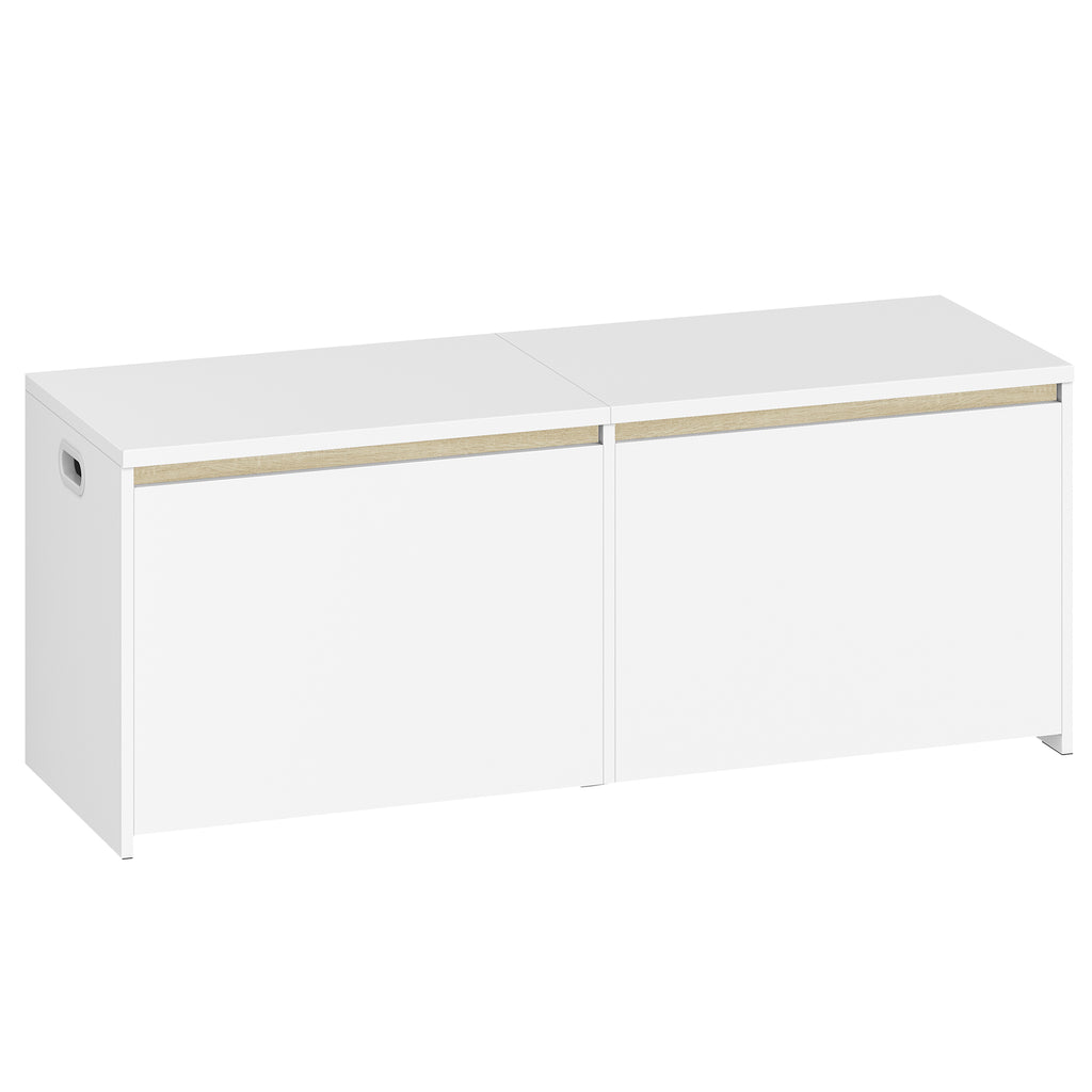 Hzuaneri Shoe Bench 120 cm White Storage Box, Space Saving, Suitable for Living Room, Hallway and Bedroom, 40 x 120 x 47 cm SB21203X