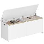 Hzuaneri Shoe Bench 120 cm White Storage Box, Space Saving, Suitable for Living Room, Hallway and Bedroom, 40 x 120 x 47 cm SB21203X