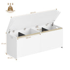 Hzuaneri Shoe Bench 120 cm White Storage Box, Space Saving, Suitable for Living Room, Hallway and Bedroom, 40 x 120 x 47 cm SB21203X