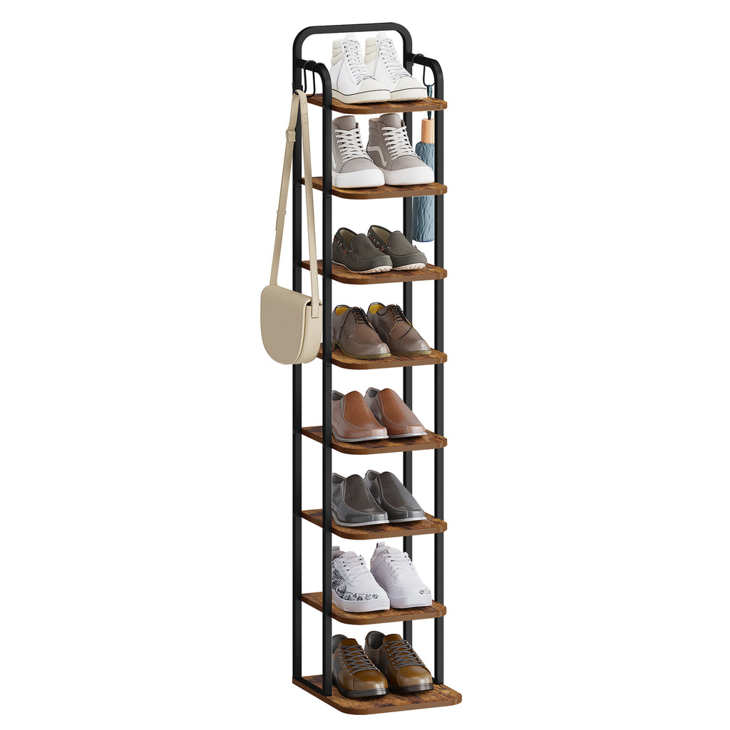 Hzuaneri Adjustable 8-Tier Vertical Shoe Rack, Space Saving Shoe Storage Unit