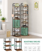 Hzuaneri Adjustable 8-Tier Vertical Shoe Rack, Space Saving Shoe Storage Unit