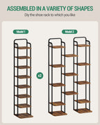 Hzuaneri Adjustable 8-Tier Vertical Shoe Rack, Space Saving Shoe Storage Unit