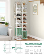 Hzuaneri Adjustable Shoe Rack - Space-Saving Shoe Tower for Small Spaces