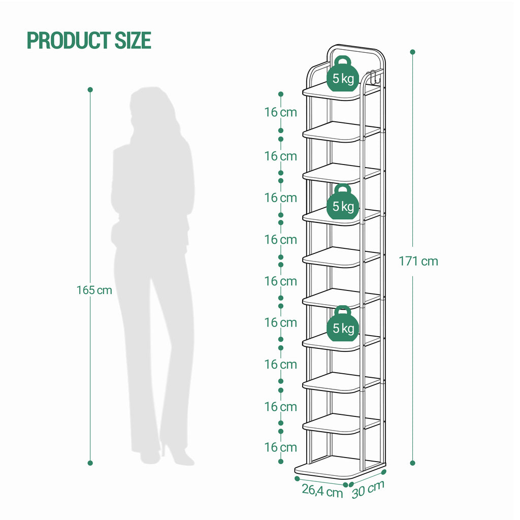 Hzuaneri Adjustable Shoe Rack - Space-Saving Shoe Tower for Small Spaces