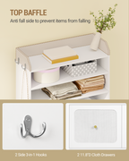 Hzuaneri Shoe Storage Cabinet, 10 Tiers Shoe Cabinet with 2 Cloth Drawers, Wooden Freestanding Shoes Organizer