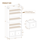 Hzuaneri Shoe Storage Cabinet, 10 Tiers Shoe Cabinet with 2 Cloth Drawers, Wooden Freestanding Shoes Organizer
