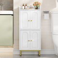 Hzuaneri Bathroom Storage Cabinet, 32.7" H Freestanding Multi‑Room Floor Organizer with 4 Doors & Adjustable Feet for Living Room, Kitchen & Compact Spaces, White
