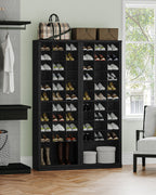 Hzuaneri 11-Tier Shoe Storage Cabinet, Wooden Shoe Rack with 30 Cubbies, Tall Freestanding Shoe Organizer for 30-33 Pairs, Easy Assembly Shoe Cabinet for Closet, Entryway, Living Room