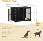 46.9" XXL Wooden Dog Crate,Barn Door Anti-Chew, Indoor End Table Style,Black