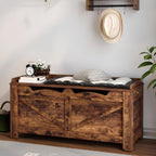 39.4 Inches Storage Chest, Storage Bench with Safety Hinge, Supports 330 lb and Easy Assembly, 50 Gal Toy Trunk for Entryway, Bedroom, Living Room, Rustic Brown