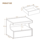 Hzuaneri Floating Bedside Tables Set of 2, Wall Mounted Bedside Cabinets, Floating Nightstand with 1 Drawer with Glides, Open Space, Modern, for Bedroom, Living Room, 30 x 40 x 29.2 cm, White NS50203X