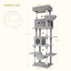 Hzuaneri Cat Tree,  Large Cat Tower for Indoor Cats, Multi-Level Cat House with Condo