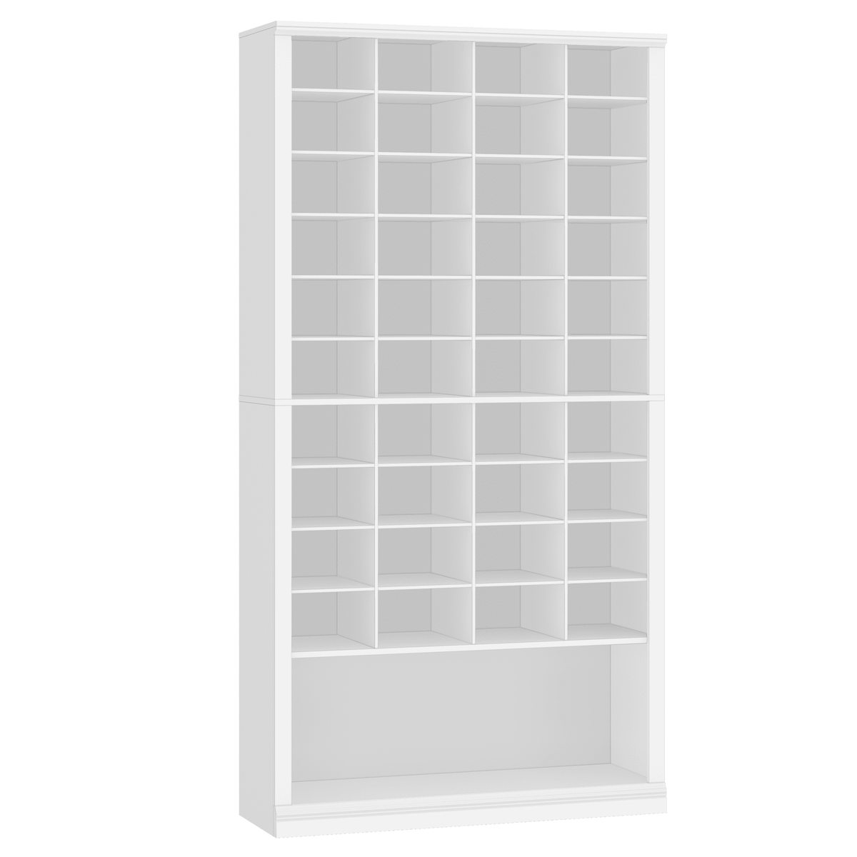 Hzuaneri 11-Tier Shoe Storage Cabinet, 37.6 in Wide Wooden Shoe Rack with 40 Cubbies, Tall Freestanding Shoe Organizer for 40-44 Pairs, Easy Assembly Shoe Cabinet for Closet, Entryway, Living Room, White