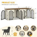 Hzuaneri Dog Crate Furniture for 2 Dogs, 63" Large Dog Kennel with Divider and Cushion for Medium Large Dogs, Double Dog Crate Furniture TV Stand