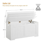 Hzuaneri Storage Bench, Storage Seat, Storage Chest with 2 Sturdy Hinges, White