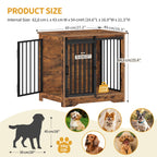 Hzuaneri 27.2" Dog Crate Furniture with Barn Door, Heavy Duty Wooden Kennel for Small Dogs up to 22 lb, Rustic Brown