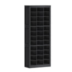 Hzuaneri 12-Tier Shoe Storage Cabinet, Wooden Tall Shoe Rack Organizer, Holds Up to 36 Pairs of Shoes, Shoe Storage Organizer for Closet, Entryway, Dorm, Bedroom, Black