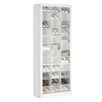 Hzuaneri 12-Tier Shoe Storage Cabinet, Wooden Tall Shoe Rack Organizer, Holds up to 36 Pairs of Shoes, Shoe Storage Organizer for Closet, Entryway, Dorm, Bedroom, White