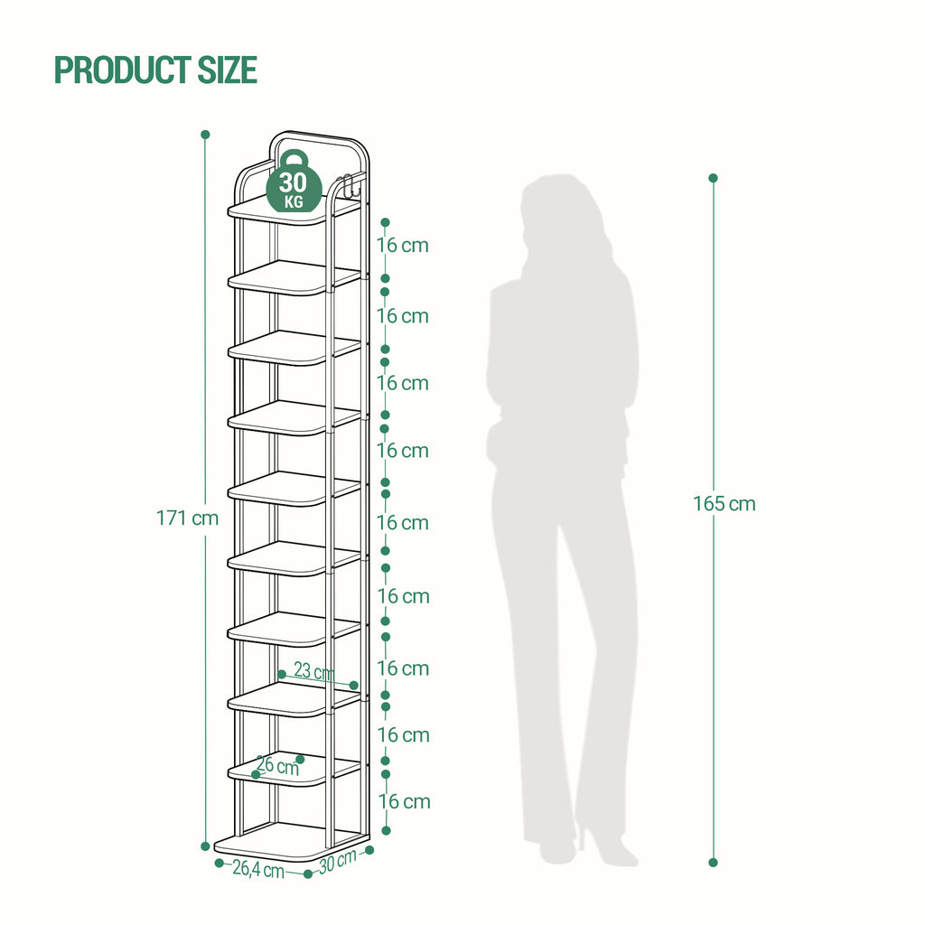Hzuaneri Adjustable Shoe Rack - Space-Saving Shoe Tower for Small Spaces